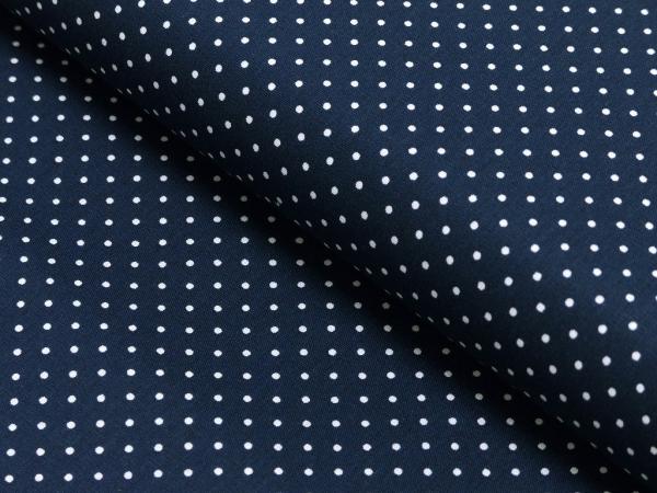 Baumwoll Druck Tupfen Dunkelblau/ Weiß 2mm